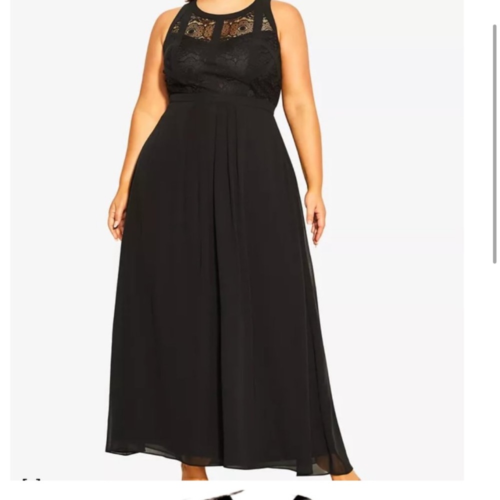 CITY CHIC Trendy Plus Panelled Bodice Maxi Dress Size M/18